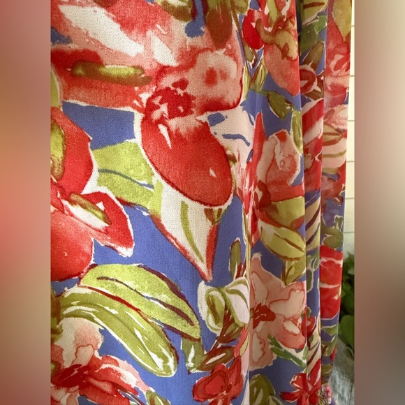 Belle by Kim Gravel: Vibrant Floral Blouse with Tassel Detail - Picture 17 of 17